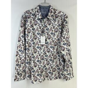 NWT Robert Graham Abstract Print Print Long Sleeve Shirt Size XL $198